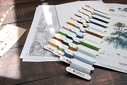 Image of Luca-S DIY Cross Stitch Kit - The Birds-Winter, B2418, Counted Cross Stitch Kit for Adults, Needlecraft and Embroidery Kit