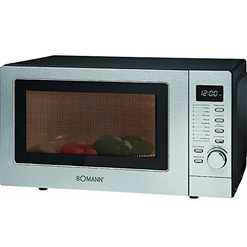 3in1 Edelstahl Mikrowelle mit Grill und Heißluft (20 Liter Garraum, 800 Watt, Timer, 11 Stufen, 1350 Watt Grill)