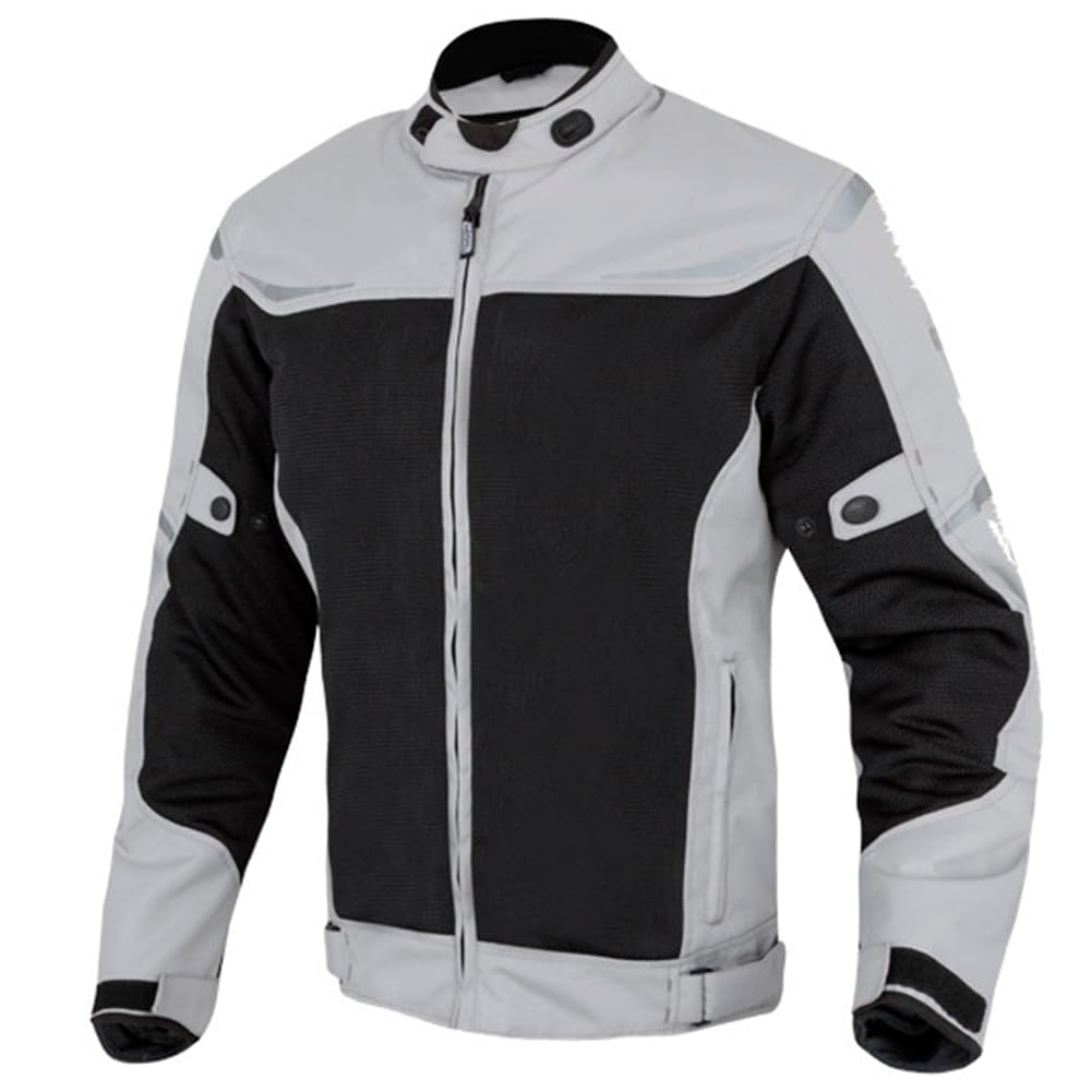 Moore I Chaqueta de Moto Air, Gris/Negro – Alta Ventilación, Protecciones CE, Diseño Deportivo