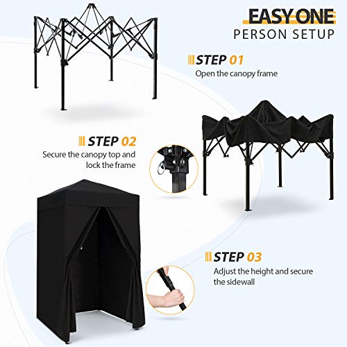 Eagle Peak Flex Ultra Compact 4’X4’ Pop-Up Canopy Changing Room, Portable Privacy Cabana For Pool, Fashion Photoshoots, Or Camping (Black) #TOP2