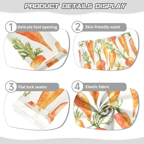 Orange Carrot Girls Leggings,Workout Leggings for Girls Toddler Athletic Legging Size for 3-10T3