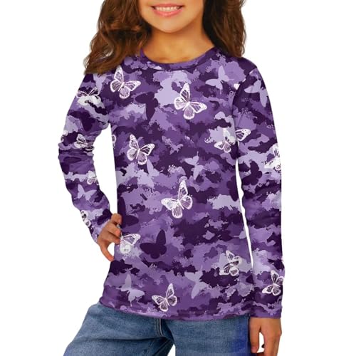 Image of Uourmeti Girls Graphic Tees Long Sleeve T Shirts for Teens Casual Tshirts Junior Sportswear Fall Tops