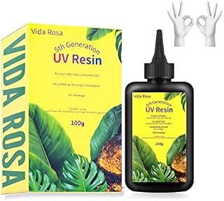 VidaRosa UV Resin Hard Type Crystal Clear for Resin Art, Jewelry Making, Crafts DIY, Casting & Coating, Fastest Curing UV Resin Glue, Yellowing Resistant,100g