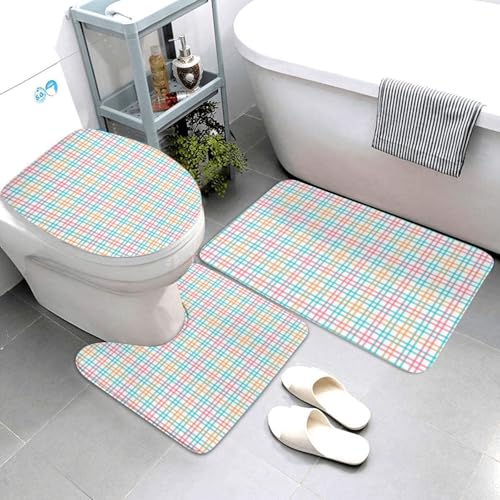 Tapis de salle de bain rose vert anti-moisissure et lavable - 2
