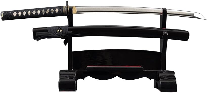 Handmade Sword - Stainless Steel Unsharpened Iaido Training Katana/Wakizashi Sword, Handmade, Full Tang, Black Scabbard (Crane-Wakizashi)
