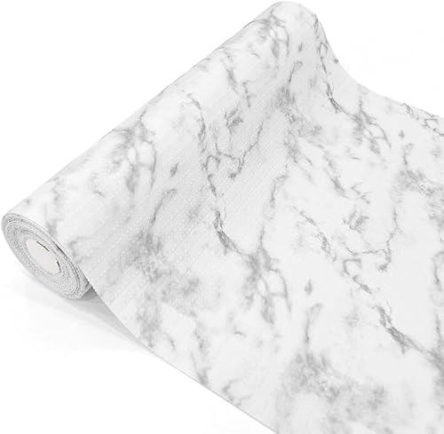 Shelf Liner, 30cm × 300cm, Non-Adhesive, Non-Slip, Washable, Waterproof Marble-Printed Shelf Liners, Cabinet Liners, Drawer Liners, and Cupboard Mats for Kitchen Cabinets, Shelving, Closets, Fridges