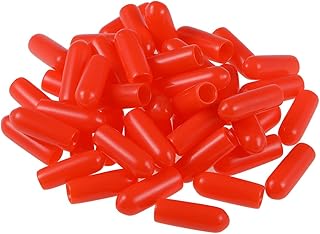 uxcell Rubber End Caps 3.5mm ID Round End Cap Cover Red Screw Thread Protectors 50pcs