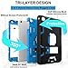 CCMAO iPad mini 5 Case 2019, iPad mini 4 Case 2015, Heavy Duty Shockproof Hybrid Protective Cover for iPad mini 5th/4th Generation 7.9 inch, Black+Sky Blue