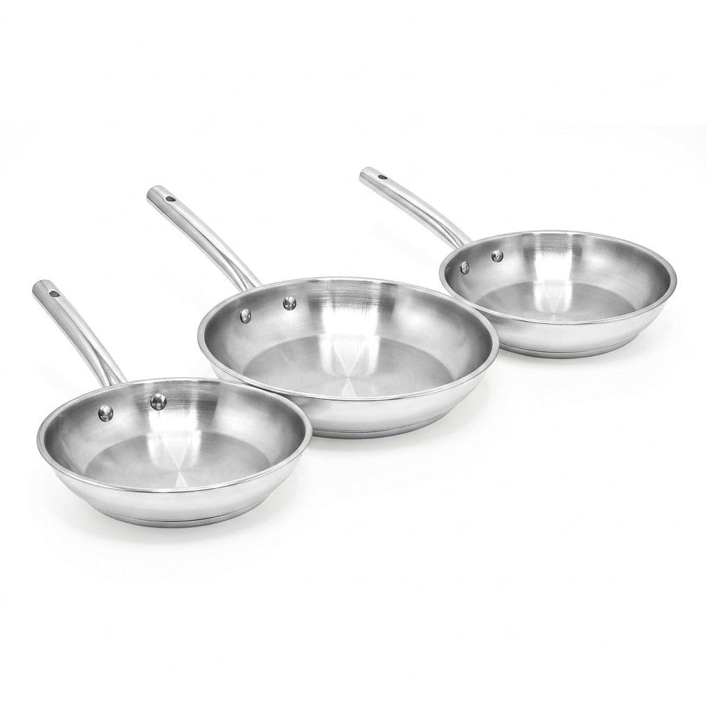 Fackelmann Lot de 3 poêles à frire en inox 20 cm 24 cm 28 cm