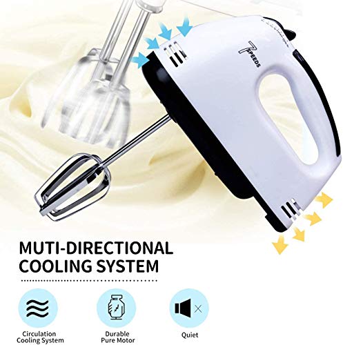 Foto von Elektrischer Handmixer 7-Gang Leichter Handbesen zum Backen von Küchenkuchen Mini Egg Cream Food Beater