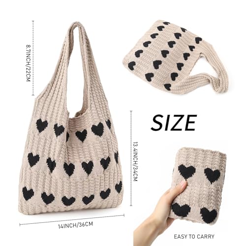 Bolso tote de hombro tejido grande estilo crochet miniatura 5
