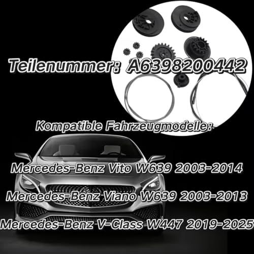 Callume 11 Stück Reparatursatz Für Führungsschiene Elektrische Schiebetüren Rechts Kompatibel Mit Mercedes V-Klasse W447 Viano W639 Vito Bus W639 A6398200442 6398200442
