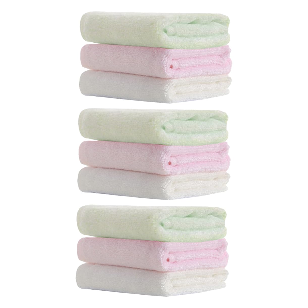 MERRYHAPY 9pcs Bamboo Fiber Face Towels Newborn Square Towels Cleaning Cloths Bath Essentials Reusable Washcloths