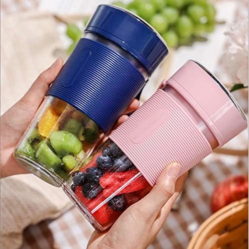 Portable Juicer 350ml Machine Rechargeable Electric Juice Cup Automatic Blender Cut Food Processor Mixer(D)