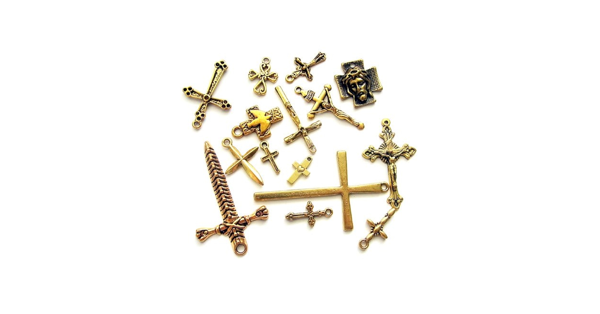 Moitie ブラックジュエル十字架チャーム Amazon | 十字架チャームセット G 10種以上20個入 | チャーム
