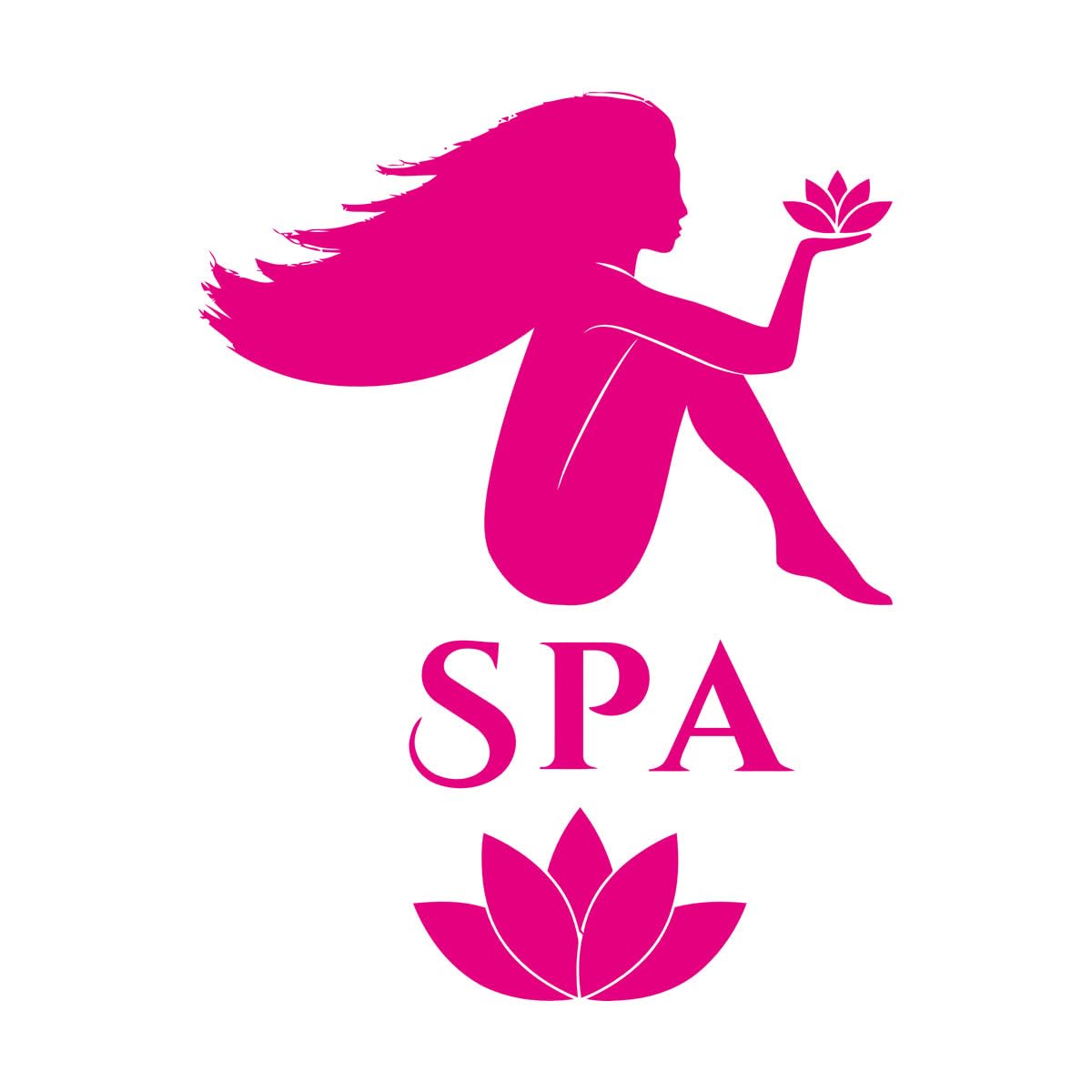 Lettering Decals spa Beauty Salon Massage Woman Relax 81x108.3cm Self Adhesive Extra Large Rosered — image 1