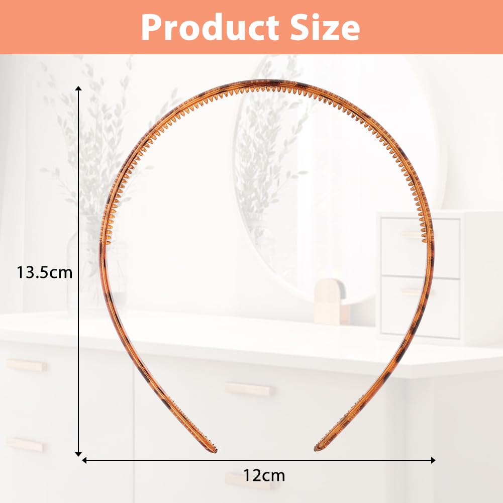 LOPHE Diadema Mujer, 6 Piezas Diademas de Plástico, Diadema Fina con Dientes, Hairband Flacas de Plástico para Mujeres y Niñas, Banda para el Cabello de Dientes Finos Antideslizante (Mixto-Multicolor)