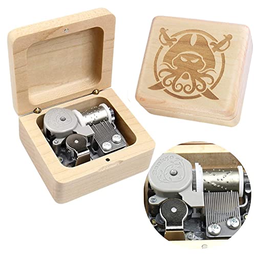 Sinzyo Davy Jones Caja de Música de Madera Vintage Navidad San Valentín Cumpleaños Regalo (Caja de madera de arce)