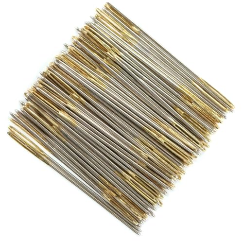 HAWILLOSCH 100pcs Stainless Steel Cross Stitch Needles Ideal for Hand Sewing Embroidery Upholstery Mending