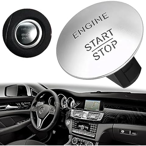 E-Vniko Engine Start Stop Button Switch Compatible with Mercedes Benz C-Class C300 CL550 CLS350 Sedan E350 GLA250 GLC300 GLK350 GLS 450 Series Replace Keyless Engine Push Start Button 2215450714 Cover