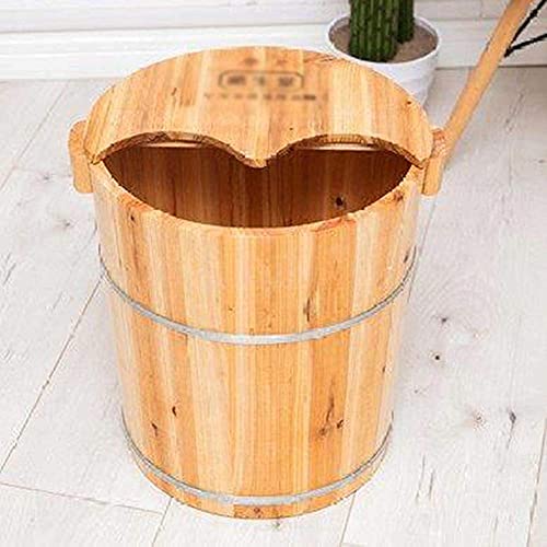 Balde de madera para spa de pies con tapa y aislamiento miniatura 2
