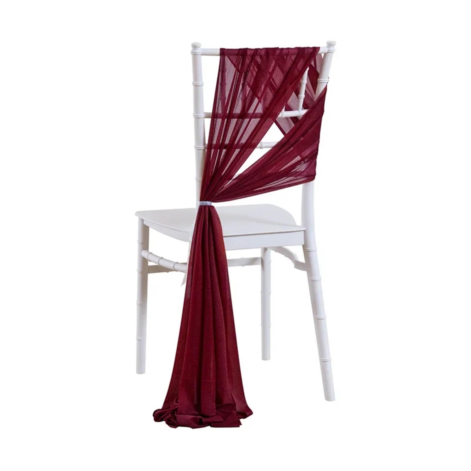 LHSJYG Chair Sashes 10/50Pcs 17x250cm Shiny Chiffon Chair Sashes Set Sash Gauze Wedding Covers Ribbon Party Aisle Decoration(Wine red,50pcs)