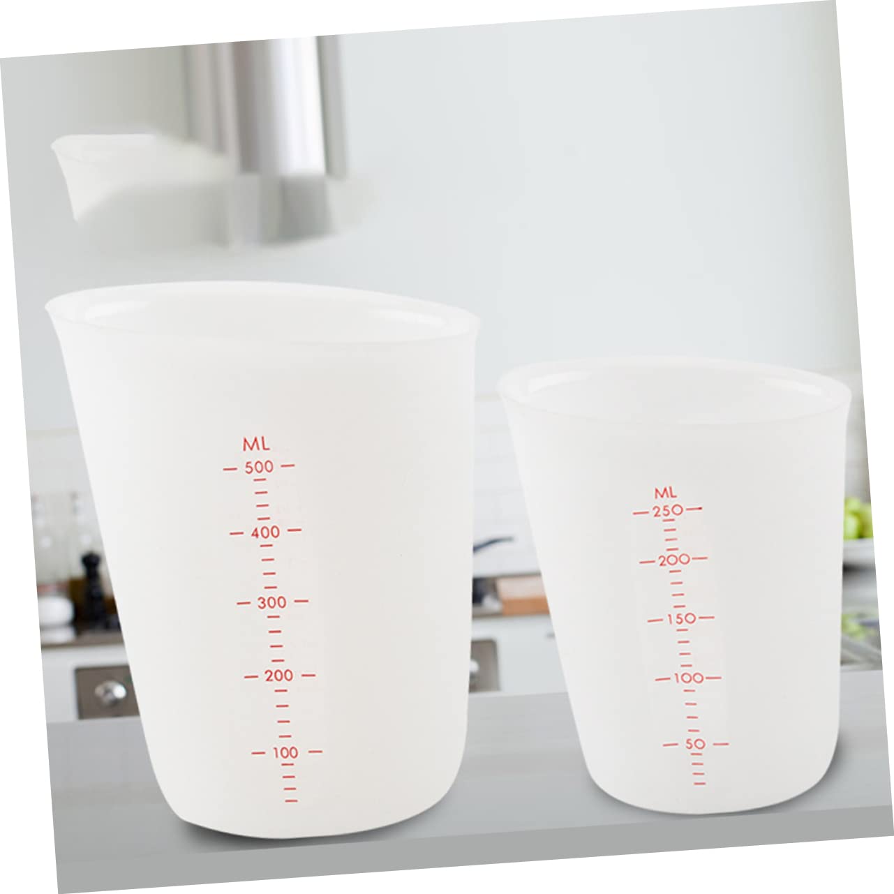 PRETYZOOM 6 Pièces gobelet doseur tasses à mesurer souples pot à mesurer verre mesureur measuring cups résine epoxy transparente gobelet en silicone récipient à liquide avec graduations
