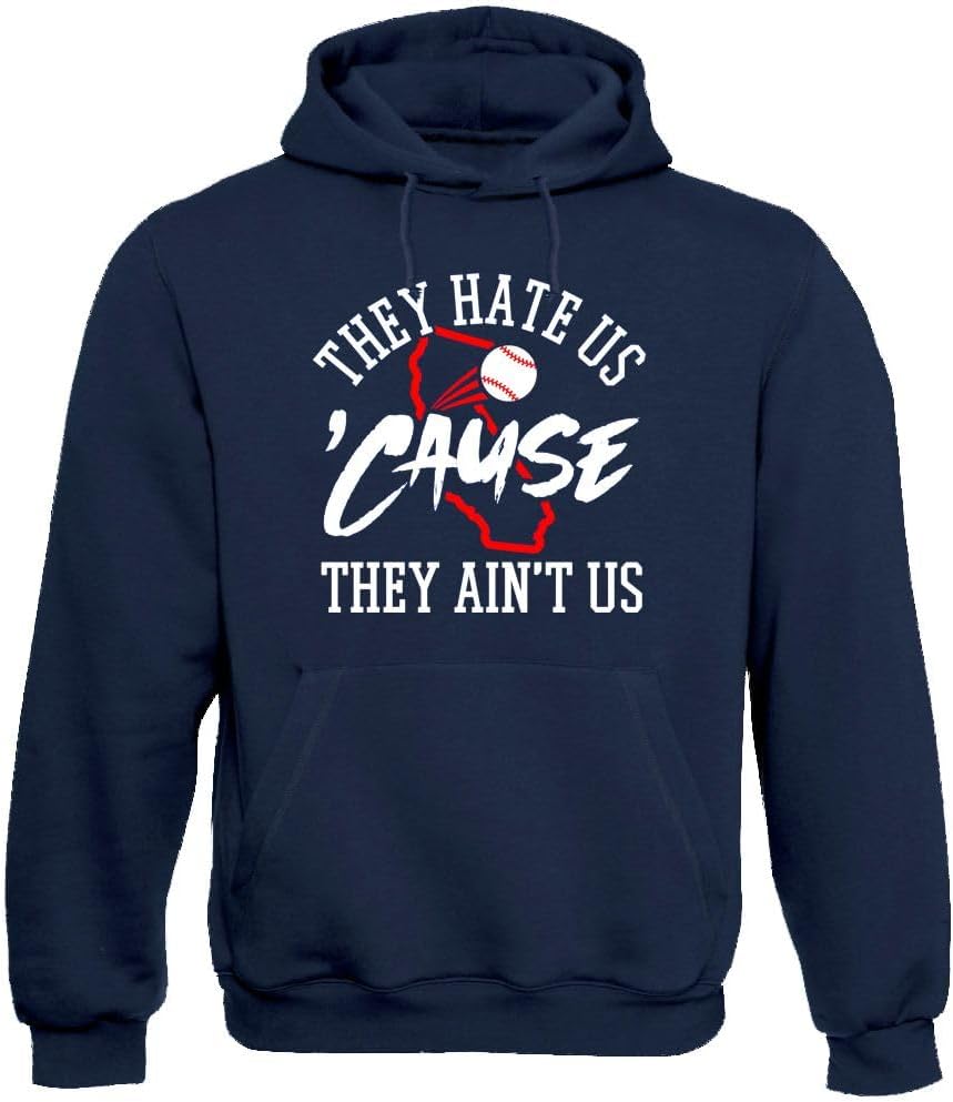 Xtreme Apparrel They Hate Us 'Cause They Ain't Us Men's Hoodie Sweatshirt for Baseball Fans