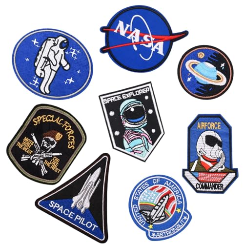 8PCS Bügeleisen auf Patches NASA Space Astronauten bestickt Patches nähen auf DIY Jeans Jacke Kleidung benutzerdefinierte Abzeichen