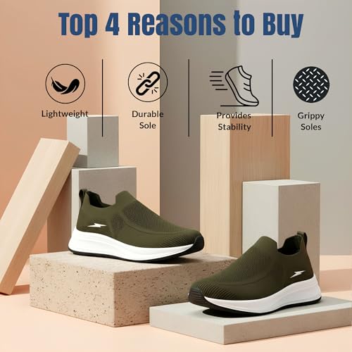 Image of BRUTON VELTO Men's Casual Sneakers | Lightweight EVA Sole | Breathable Mesh Slip-On Shoes | Comfortable Walking