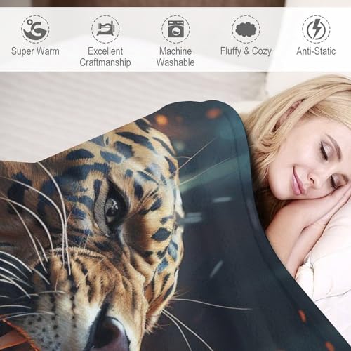 Manta de leopardo para sofá manta mullida que no pierde pelo 100x130 6