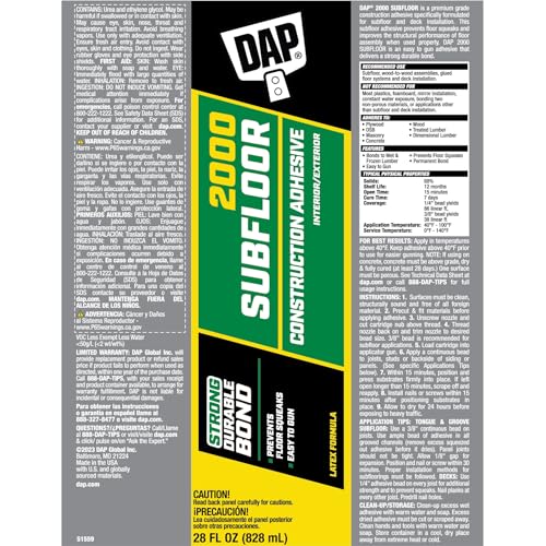 DAP 2000 adhesivo para subpisos color beige claro 28 oz miniatura 6