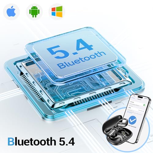 Image of for Wireless Earbuds,Sport Bluetooth 5.4 Headphones,Over Ear Buds with Deep Bass Sound,60H Playtime Clear Calls Earphones Redesigned Comfort Fit with Earhooks for Running,Meeting,Workout | 14.2mm drivers deliver rich stereo sound. Soft silicone ensures a secure, painless fit for long workouts.