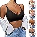 Bras for Women Wavy Deep V No Underwire Soft Wireless Bras Bralettes Comfort Seamless Bralettes Tank Tops Camisole Pink