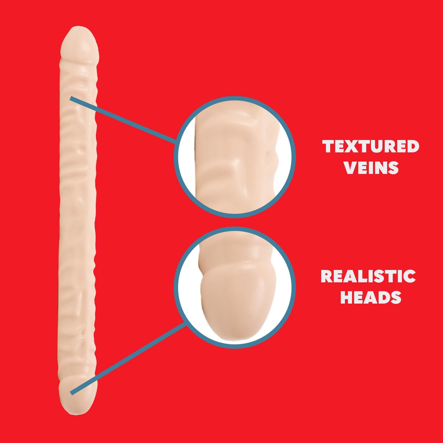 Doc Johnson Crystal Jellies - Double Dong -18 Inch - 1.8 Inches Wide - Double Sided Dildo - Proudly Made In America - Purple: Doc Johnson Veined Double Header Dildo, 18 Inches