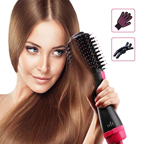 Umitive Hair Dryer Brush One Step, 3-in-1 Hot Air Styler and Volumizer, Negative Ion Curler Straightening Comb, 2 Temperatures & 3 Speeds, Reduce Frizz and Static