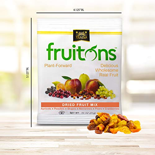 image for Traina Home Grown Fruitons Sun Dried Fruit Mix Apricots, Peaches, Grap