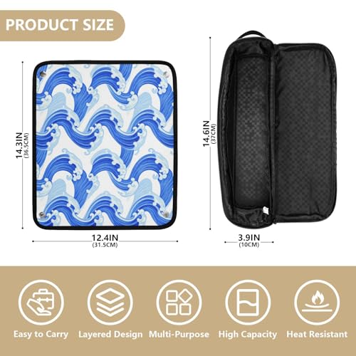Bolsa de viaje para herramientas de cabello con tapete resistente al calor y soporte para planchas, rizadores y secador miniatura 4