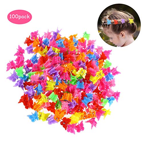 100 Pcs Mini Butterfly Hair Clips Assorted Color Beautiful Butterfly Hair Clips for Girls Women Hair Clip