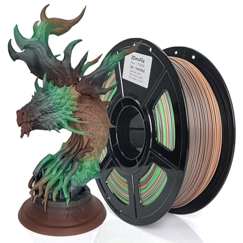 3DimsFila PLA 3D Printer Filament, Forest Wood, Brown, Green, Matte, Diameter 1.75mm, Accuracy +/-0.05mm, Net Weight 1kg