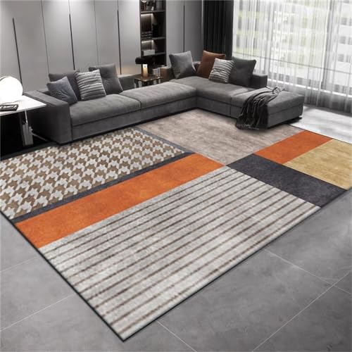Tapis priere enfant antidérapant grand format orange gris - 2
