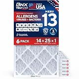 BNX TruFilter 14x25x1 Air Filter MERV 13 AC Filter, HVAC...