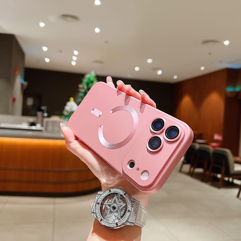 LuxuryKase Premium Mag-Safe Case for iPhone 17 Pro | Shockproof & Anti-Scratch Cover | Soft Silicone with Wireless Charging | Camera Lens Guard - Rose Gold