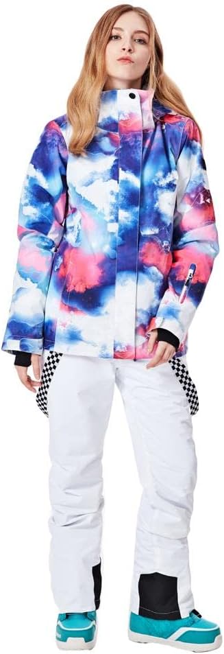 GS SNOWING Women's Insulated Snow Pants Waterproof Windproof Snowboard Ski Bibs with Detachable Suspenders - Image 6