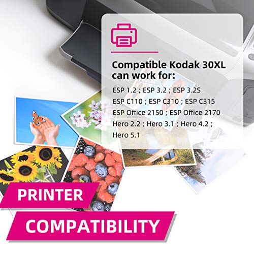 Intactech 30Xl Compatible Kodak 30 Ink Cartridges K30Xl 30B 30C Black Color Ink Combo Pack For Kodak Esp 3.2 C110 C310 C315 Office 2150 2170 Hero 3.1 5.1 Series Printer (3 Black, 2 Color) #TOP2