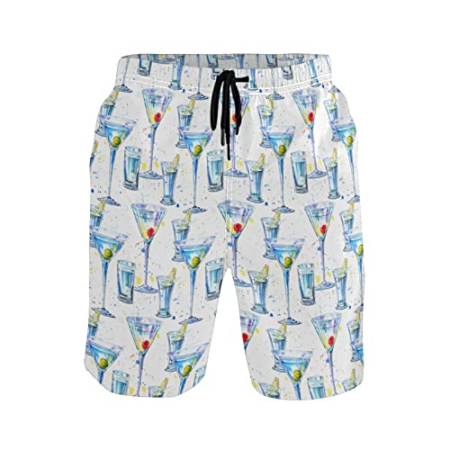 Men's Shorts Printed Swim Trunks Beach Board Shorts Swimsuit with Mesh Lining