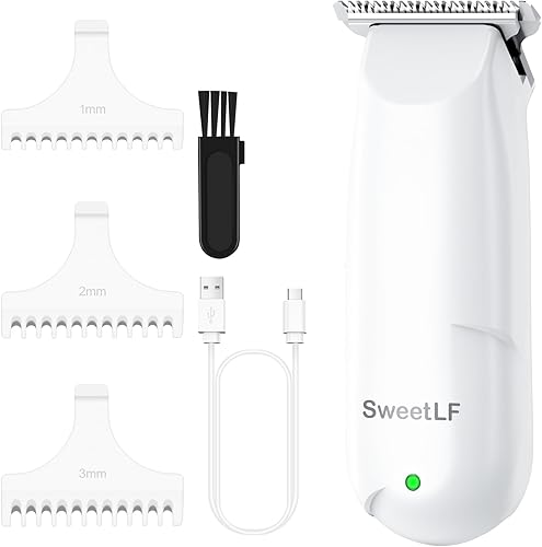 SweetLF Mini cortapelos de pelo pequeño, mini cortapelos de bebé, con 3 peines guía (0.039 in, 0.079 in, 0.118 in), cortapelos portátil recargable