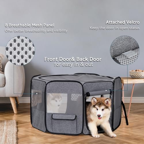 Petsfit Portable Dog Playpen 36″ Portable Pet Play Pens for Small Medium Dogs, Cat Playpen Indoor/Outdoor with Carring Case, Removable Zipper Top and Bottom,Medium (36″x36″x21″) Petsfit Portable Dog Playpen 36″ Portable Pet Play Pens for Small Medium Dogs, Cat Playpen Indoor/Outdoor with Carring Case, Removable Zipper Top and Bottom,Medium (36″x36″x21″)