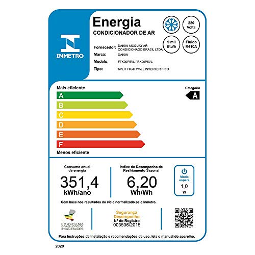 Ar Condicionado Split HW Inverter Daikin Advance 9.000 BTUs Só Frio 220V