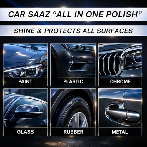 Image of CAR SAAZ All-in-One Polish (1L) - Multipurpose Car and Bike Polish | Instant Shine Polish for Exterior, Interior & More | Restore Shine and Gives Protection on Multi-Surfaces